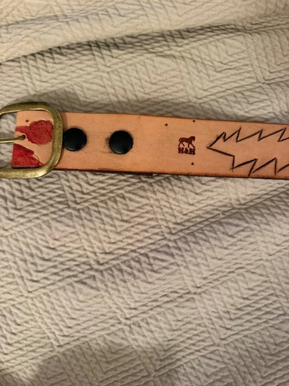 H&H Grateful Dead Handtooled Leather Belt 